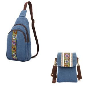 Embroidered Canvas Small Crossbody bags Sling Backpack Purse for Women🖖